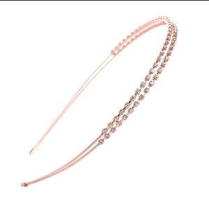 NWT Rose Gold Crystal Rhinestone Headband – Bridal, Prom & Formal Hair Accessory
